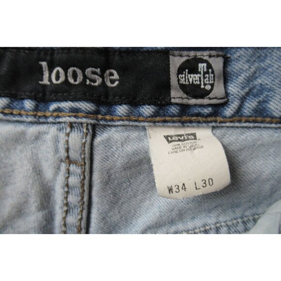 Vintage 90s Levi's SilverTab Jeans Men's 34x30 Loose Fit Denim Grunge Distressed - Picture 4 of 10